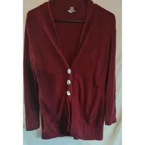 J. Jill Maroon Cardigan Size Petite Small